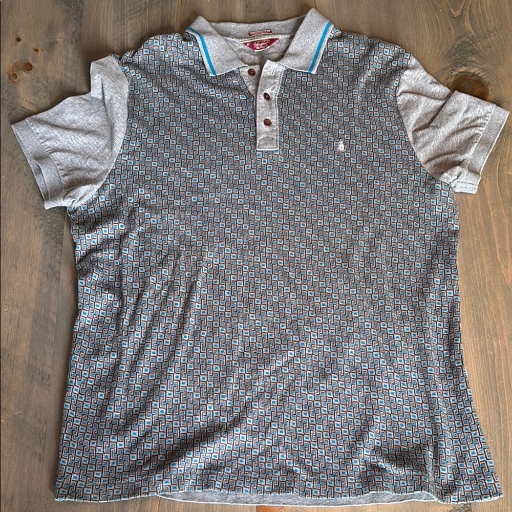 Penguin Men’s Gray Patterned Polo Shirt